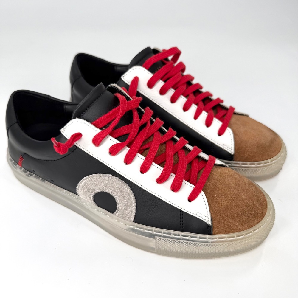 Oliver Cabell Low 1 One Metropolis EU 38 Red Black Italian Leather Sneaker Shoes